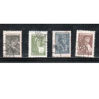 СССР-1954, (Заг.1293II-1296II)  гаш., ( размер марки мал.),   Стандарт(полная серия)-2