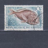 [2373] Конго 1961. Фауна.Рыба.10 ф. Концовка серии. Гашеная марка.