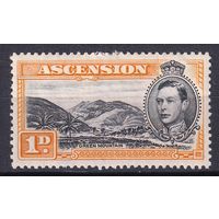 160.BrK. Великобритания. Колонии. Асенсьон. Георг VI. Местные мотивы. 1940 г. 1d. Mi.#41A.