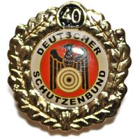 Знак Германского стрелкового Союза в золоте. 40 лет членства. Винтаж-знак-стрельба-спортивные общества-тяжелый-иностранный