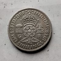 2 шиллинга (флорин) 1948 года Великобритания. Король Георг 6.