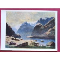 Открытка СССР 1963г Озеро в горах. Художник Саврасов ОРИГИНАЛ РЕТРО ЧИСТАЯ ИЗОГИЗ!!!