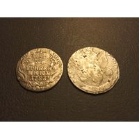 Гривенник 1783г. 15 копеек 1788г. одним лотом.