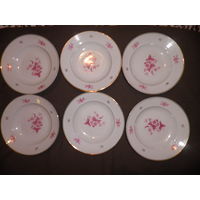 Тарелки фарфоровые для первого 6 шт. з-д Баранiвка УССР.С рубля.