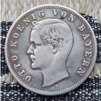 Германия 2 марки 1907 года, D. Отто. Серебро! Сторгуй за свою цену, предложи обмен! Y100