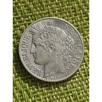 Франция 1 франк 1887 г ( А - Париж  )