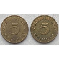 Германия 5 пфеннигов 1995 г. D. Цена за 1 шт.