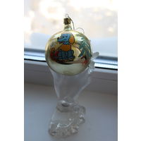 Красивый стеклянный шар елочная игрушка СССР