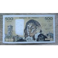 Werty71 Франция 500 франков 1977 банкнота Паскаль банкнота большой формат 1 1