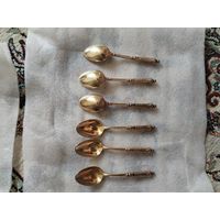 Старинные кофейные ложечки Франция  позолота клейма. Сохран идеальный