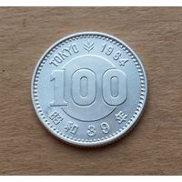 Япония, 100 иен 1964 г. (39 год Сёва), серебро 0.600, Олимпиада в Токио
