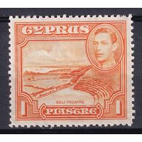 101.BrK. Великобритания. Колонии. Кипр. Георг VI. Архитектура и пейзажи. 1938 г. 1P. Mi.#140A.