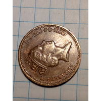 1 пенни Великобритания 1990 год.