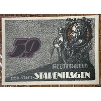 Нотгельд 50 пфеннигов 1921 год. Штавенхаген. Веймарская республика