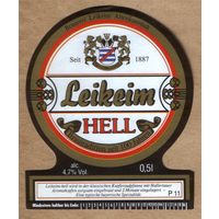 Этикетка пива Leikeim Hell Германия Ф902