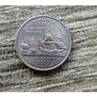 Werty71 США 1 квотер 25 центов 2000 Вирджиния D Корабль