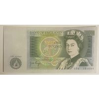 Банкнота 1 фунт 1978 год. Великобритания. Елизавета II. НЕ БЫЛА В ОБОРОТЕ.