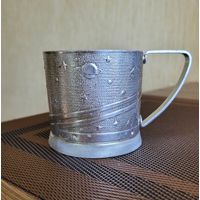 Подстаканник Космос, алюминий. Агитация СССР.
