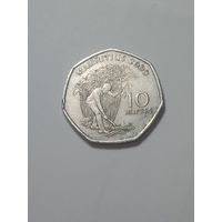Маврикий 10 рупий 2000 года .