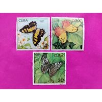Куба. Бабочки. ( 3 марки ) 1982 года. 11-2.