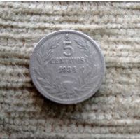 Werty71 Чили 5 сентаво 1934 Кондор птица