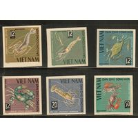 Вьетнам-1965(Мих.387В-392В) , **    , Морская Фауна , Раки, Крабы ,(полная серия)