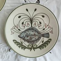 Большая тарелка блюдо Villeroy & Boch с рыбным рисунком, Люксембург