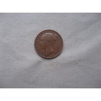 Великобритания 1 фартинг 1853 год Королева Виктория
