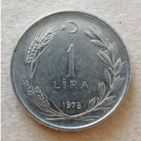 Турция 1 лира 1973 год, KM# 889a.2,  ю