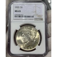 MS65 ! NGC 1 доллар 1923