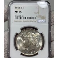 MS65 ! NGC 1 доллар 1923