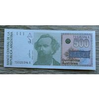 Werty71 Аргентина 500 аустралей 1990 UNC банкнота
