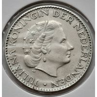 Нидерланды 1 гульден 1955 года серебро
