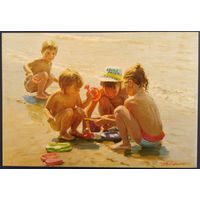 Детвора у моря. Худ. А.Аверин. Россия. 2017 г.