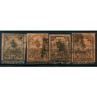 Османская Империя (Турция) - 1863г. - тугра, доплатные марки (portomarken) - 4 марки - полная серия, гашёные [Mi 1-4]. #4-W2-130-A-1