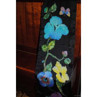 Авторский шарф-пано в ед./экз.-100%Silk-Ручная роспись по батику-"ВЕНОК БАРВИНОК"-автор Рукавицина А.А./Такой будет только у Вас!