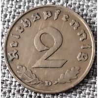 2 рейхспфеннига 1936 D