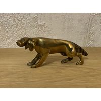 Фигурка собачки на охоте, латунь, Европа.