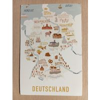 О-11. ПОДПИСАННАЯ ОТКРЫТКА. ГЕРМАНИЯ. ГЕРМАНИЯ.КАРТА.