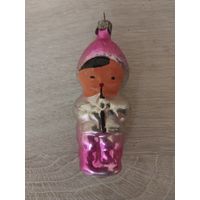 Ёлочная игрушка СССР "Мальчик с дудкой". С РУБЛЯ.