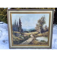 Картина Пейзаж Маслом, Чешская художница Vera Scoula-Schmidt ХХ век