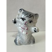 Фарфоровая статуэтка "Кот ", "Кошка", "Котёнок".   ДФЗ.  АУКЦИОН не с рубля без МПЦ.
