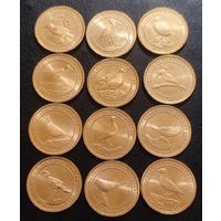 Турция 1 куруш 2021 г. Анталийские птицы (12 монет, бронза).