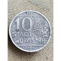 Распродажа - 10 пфеннигов 1918 год(НОТГЕЛЬД)., Вормс. Веймарская республика