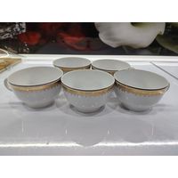 С 1 рубля!!! Чайные кружки СССР с позолотой. 2 чашки с трещиной.