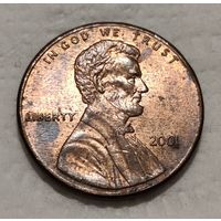 США 1 цент, 2001 Цент Линкольна Без отметки монетного двора (2-14-203)