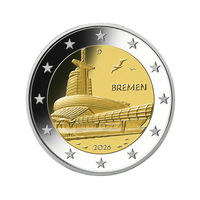 Германия 2 евро 2026 Бремен, музей климатических зон  UNC из ролла А