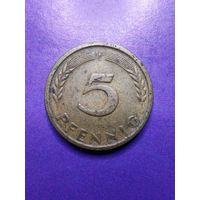 Германия ФРГ 5 пфеннингов 1950 F
