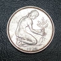 Германия 50 пфеннигов 1974 J