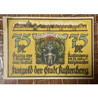 Нотгельд , 75 пфеннигов 1921 год. Фаллерслебен. Веймарская республика